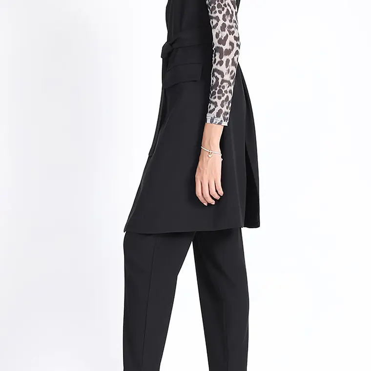 TAPADO TIPO VESTIDO SIN MANGAS SASTRERO CON LAZO NEGRO (TALLAS S y M) 3