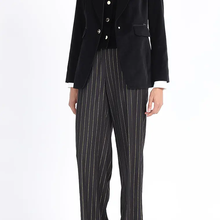 CHAQUETA GILLETE CRUCE SIMPLE TERCIOPELO NEGRO (TALLA 36) 2