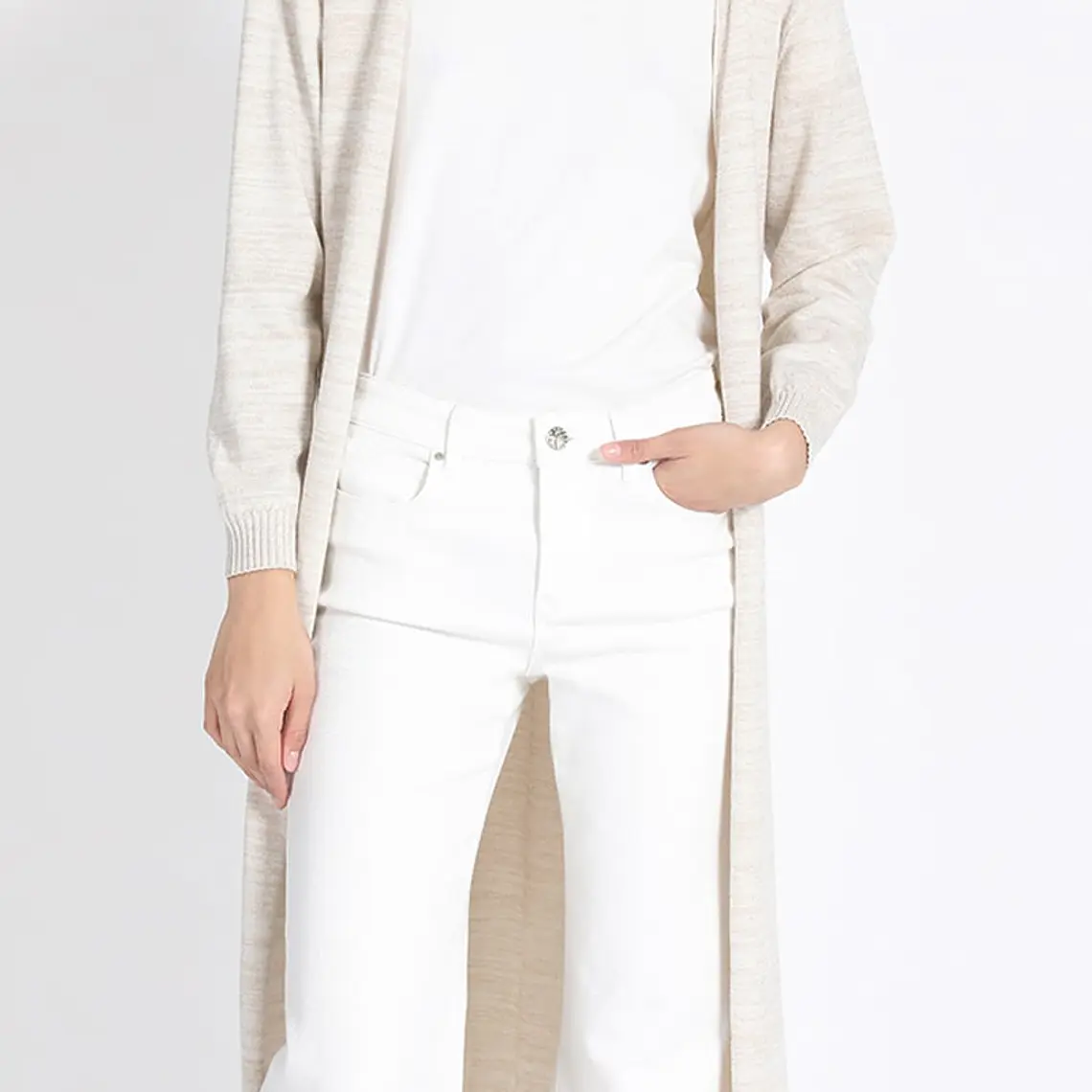 TEJIDO TAPADO ESCOTE V BASICO LUREX MIX CRUDO (TALLA XL) 1