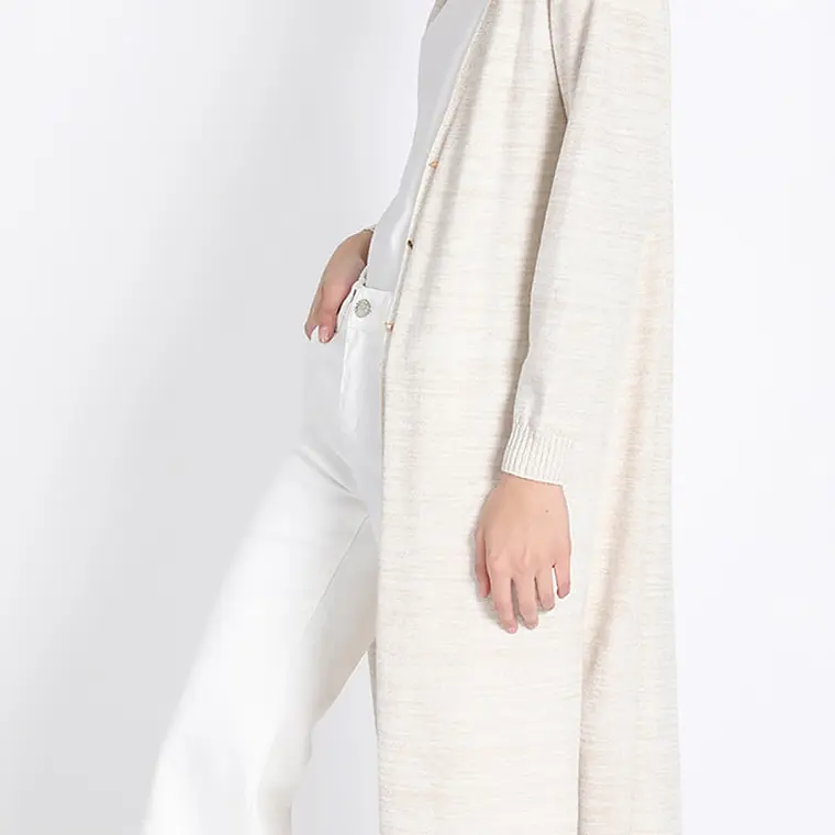 TEJIDO TAPADO ESCOTE V BASICO LUREX MIX CRUDO (TALLA XL) 2