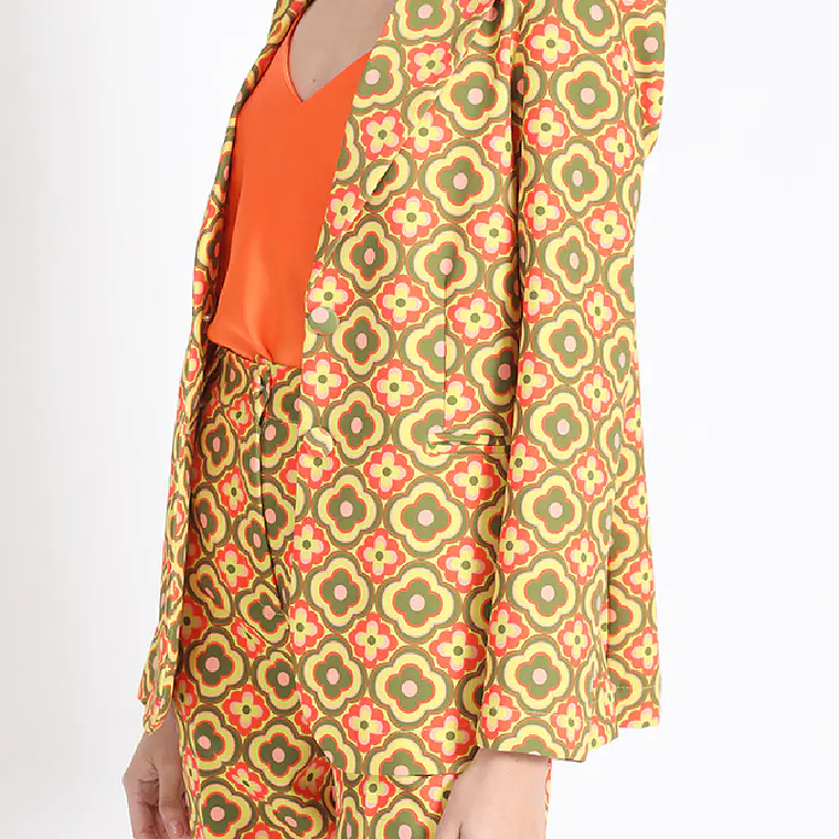 CHAQUETA BLAZER ESTAMPADO PSICODELICO (TALLA L) 6