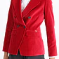CHAQUETA BLAZER CRUCE DOBLE BOTON FANTASIA TERCIOPELO ROJO (TALLA 38) - Miniatura 4