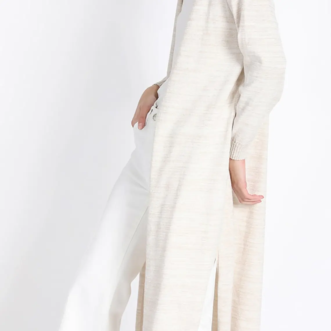 TEJIDO TAPADO ESCOTE V BASICO LUREX MIX CRUDO (TALLA XL) 4