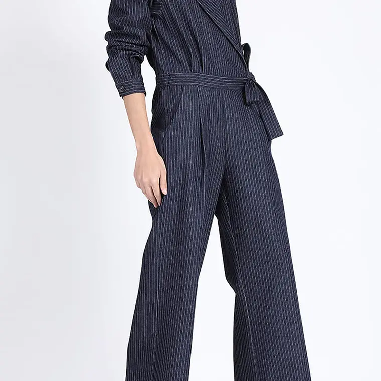 ENTERITO RECTO CON SOLAPA Y AMARRA DENIM RAYAS AZUL (TALLAS S y M) 2