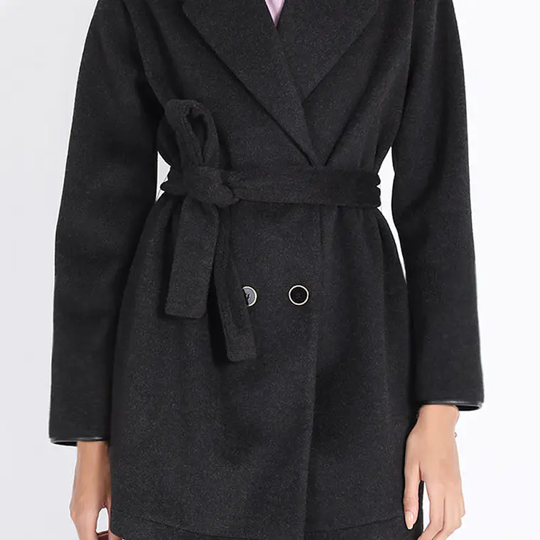 CHAQUETON CON SOLAPA Y CRUCE DOBLE LAZO SIN FORRO MUFLON MELANGE GRAFITO (TALLA L) 1