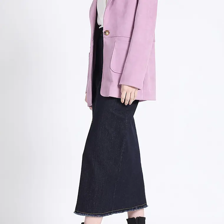 CHAQUETA BLAZER BASICO SUEDE COLOR LILA (TALLAS M y L) 2