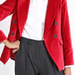 CHAQUETA BLAZER CRUCE DOBLE BOTON FANTASIA TERCIOPELO ROJO (TALLA 38) - Miniatura 7