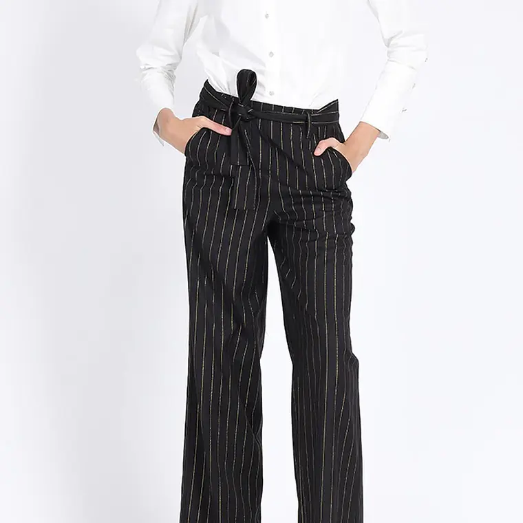 PANTALON SASTRE CON LAZO RAYAS DORADO NEGRO (TALLAS 38 y 44) 1