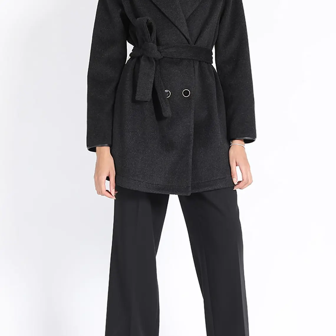 CHAQUETON CON SOLAPA Y CRUCE DOBLE LAZO SIN FORRO MUFLON MELANGE GRAFITO (TALLA L) 2