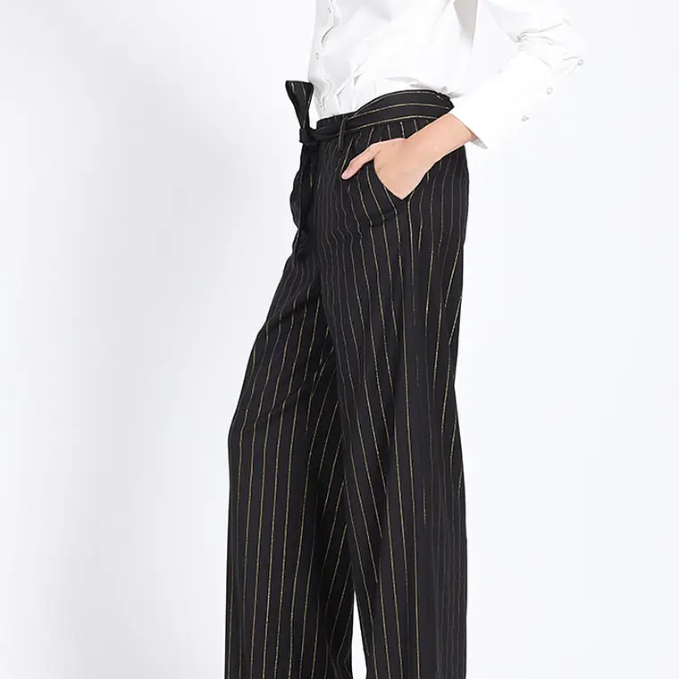 PANTALON SASTRE CON LAZO RAYAS DORADO NEGRO (TALLAS 38 y 44) 3