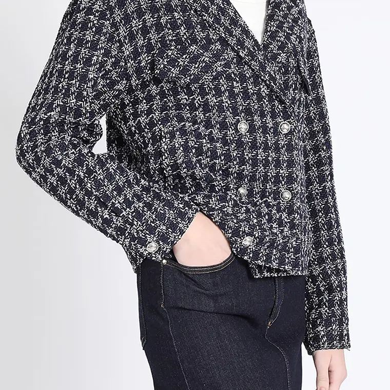 CHAQUETA TIPO BOMBER TWEED AZUL (TALLA L) 1