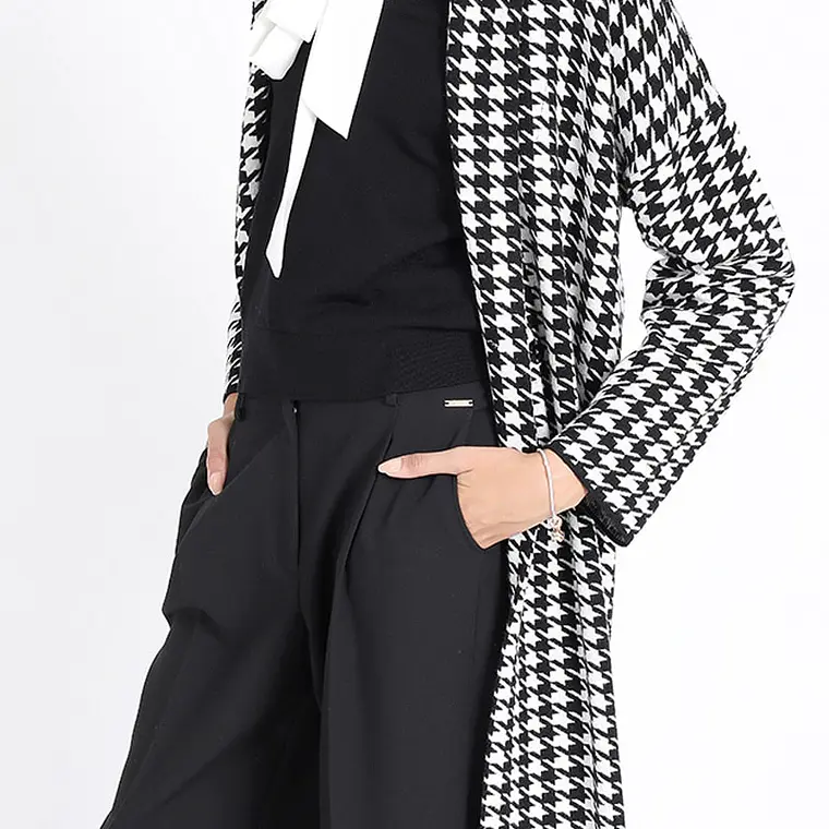 TEJIDO TAPADO SOLAPA FANTASIA PIED DE POULE NEGRO (TALLAS M y L) 1