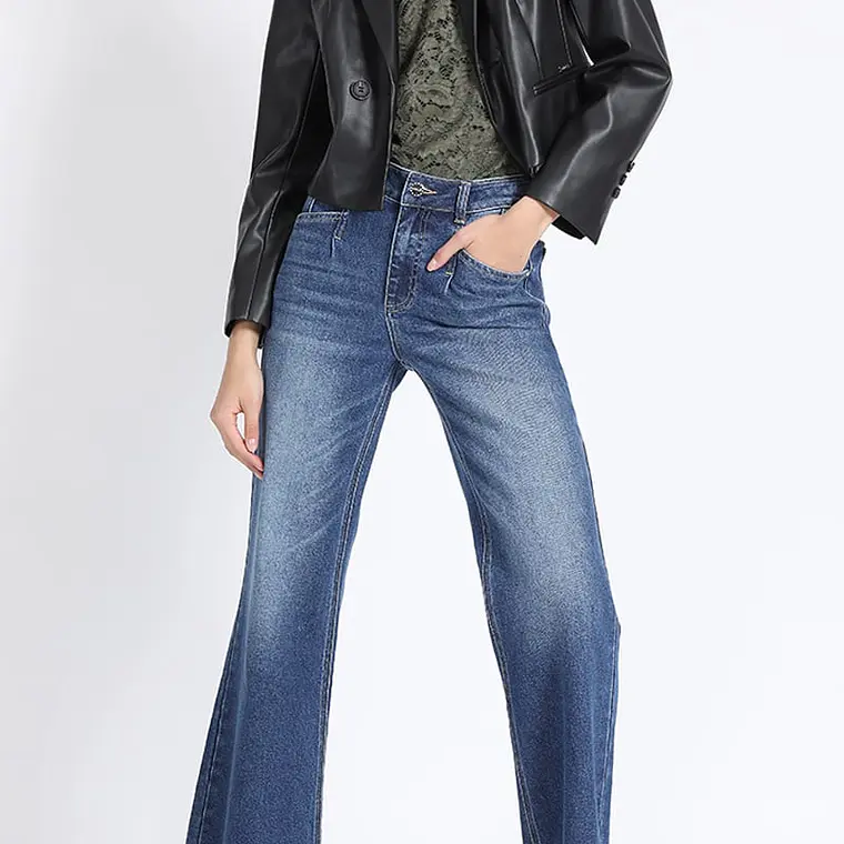 CHAQUETA BLAZER CORTA CRUCE DOBLE ECOCUERO NEGRO (TALLA 42) 7