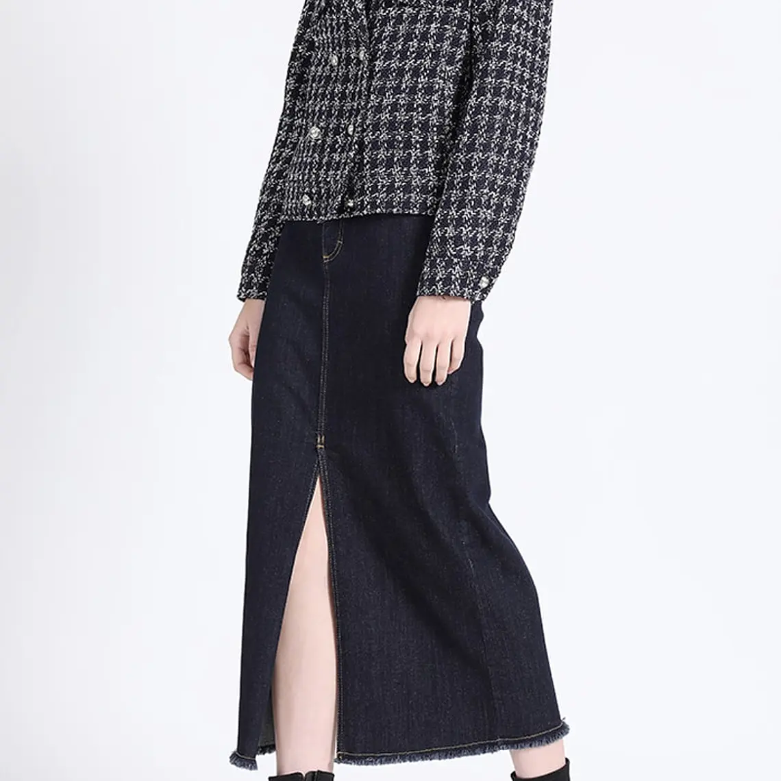 CHAQUETA TIPO BOMBER TWEED AZUL (TALLA L) 2