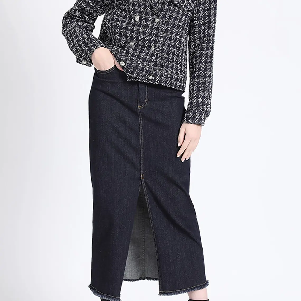 CHAQUETA TIPO BOMBER TWEED AZUL (TALLA L) 3