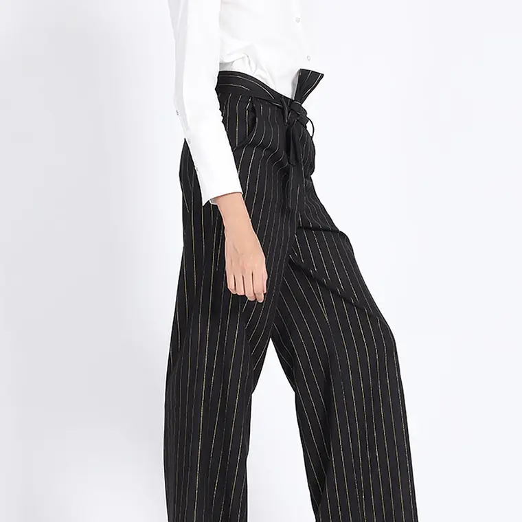 PANTALON SASTRE CON LAZO RAYAS DORADO NEGRO (TALLAS 38 y 44) 5