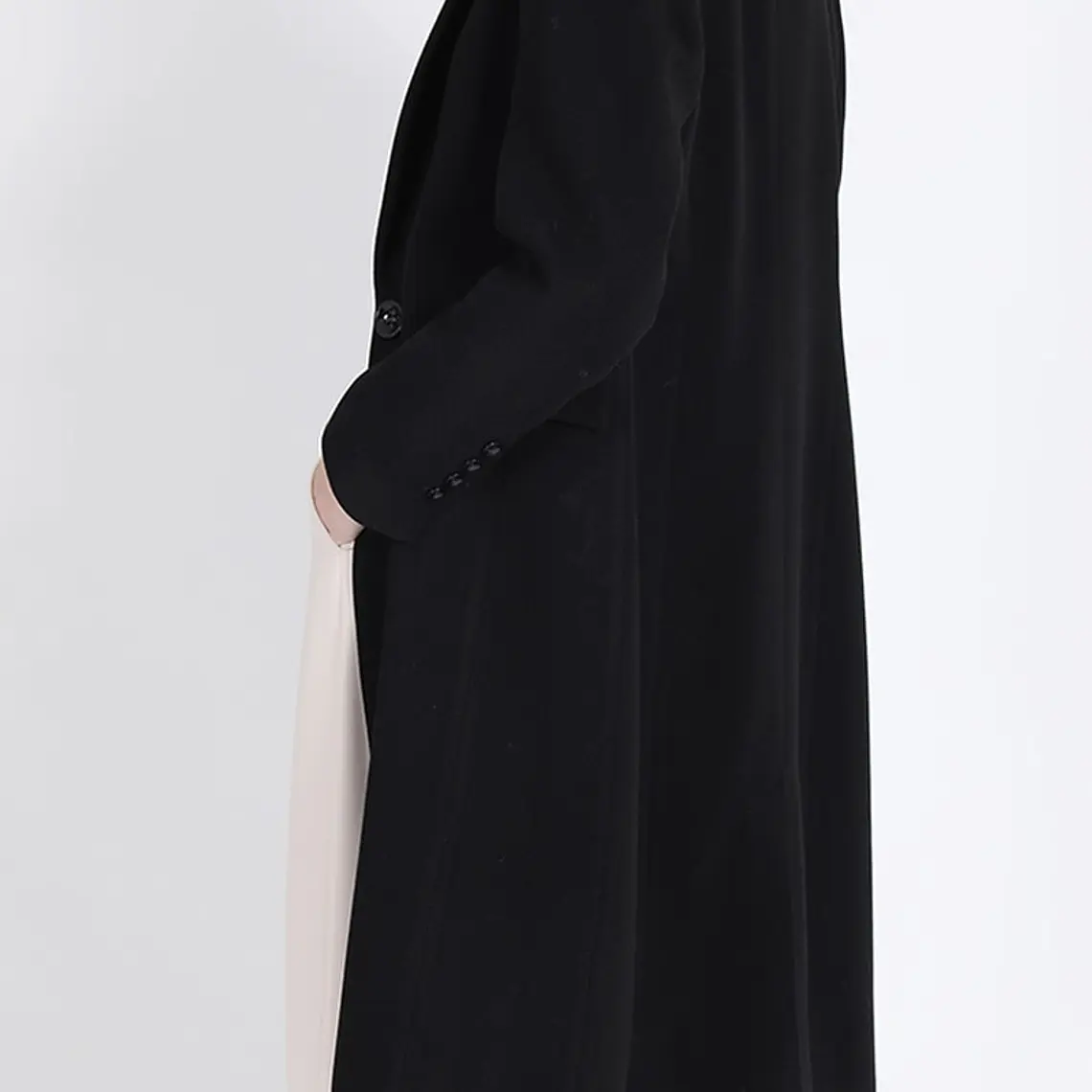 ABRIGO BASICO UN BOTON MUFLON NEGRO (TALLAS 48 y 50) 3