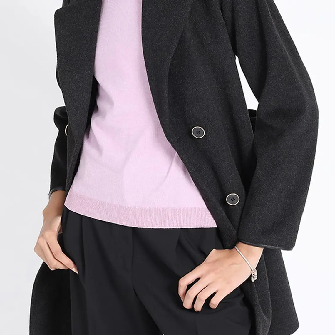 CHAQUETON CON SOLAPA Y CRUCE DOBLE LAZO SIN FORRO MUFLON MELANGE GRAFITO (TALLA L) 6