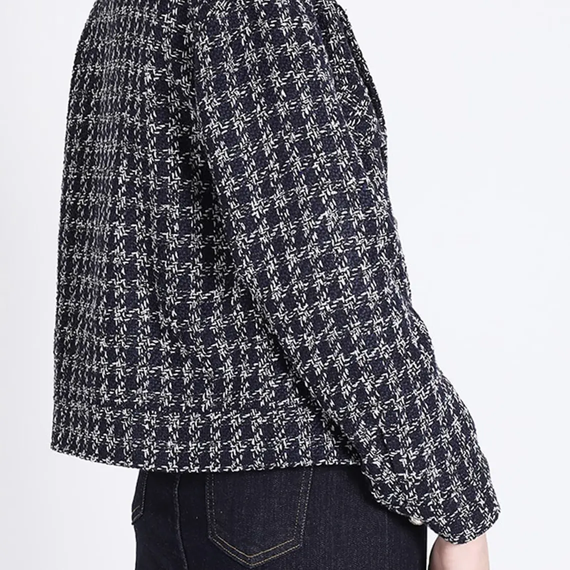 CHAQUETA TIPO BOMBER TWEED AZUL (TALLA L) 6