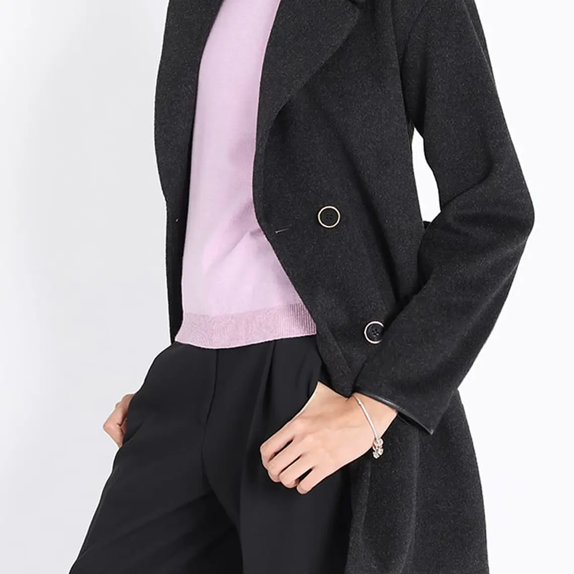 CHAQUETON CON SOLAPA Y CRUCE DOBLE LAZO SIN FORRO MUFLON MELANGE GRAFITO (TALLA L) 7