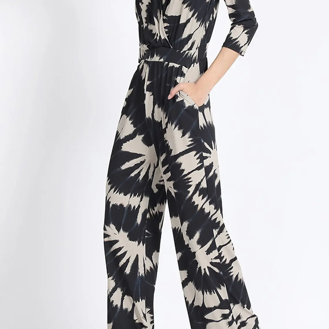 ENTERITO RECTO MANGA 3/4 TIE DYE NEGRO NEGRO (TALLA M) 3