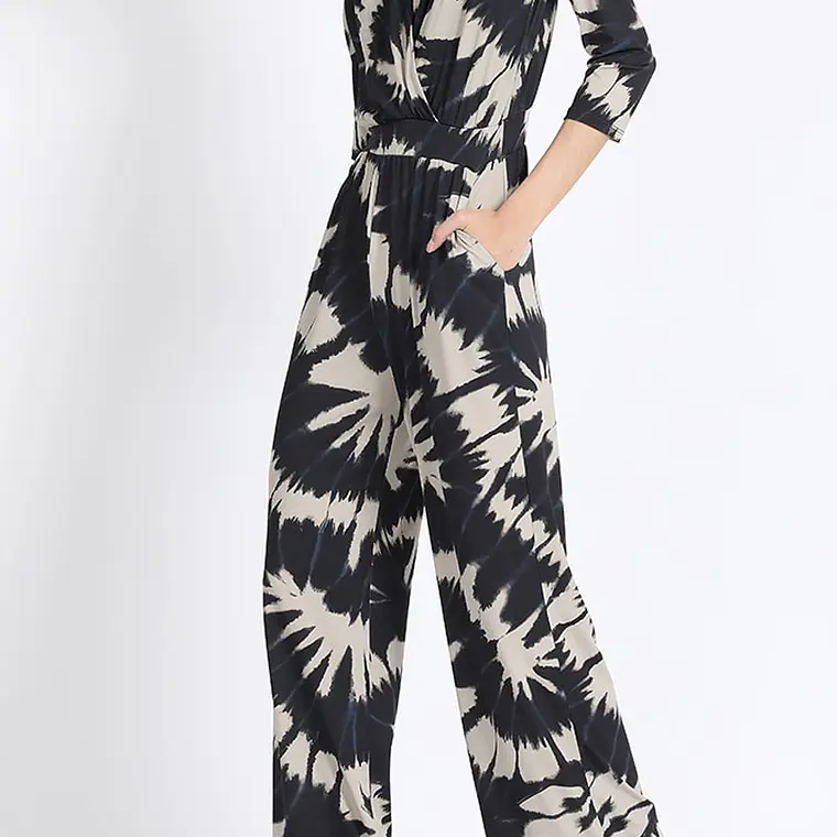 ENTERITO RECTO MANGA 3/4 TIE DYE NEGRO NEGRO (TALLA M) 3