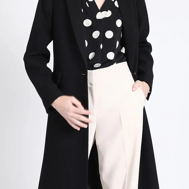 ABRIGO BASICO UN BOTON MUFLON NEGRO (TALLAS 48 y 50) 6