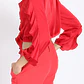 BLUSA M/L ESCOTE V VUELOS INSERTOS ESCOTE Y MANGA ROJO (TALLA S) - Miniatura 5