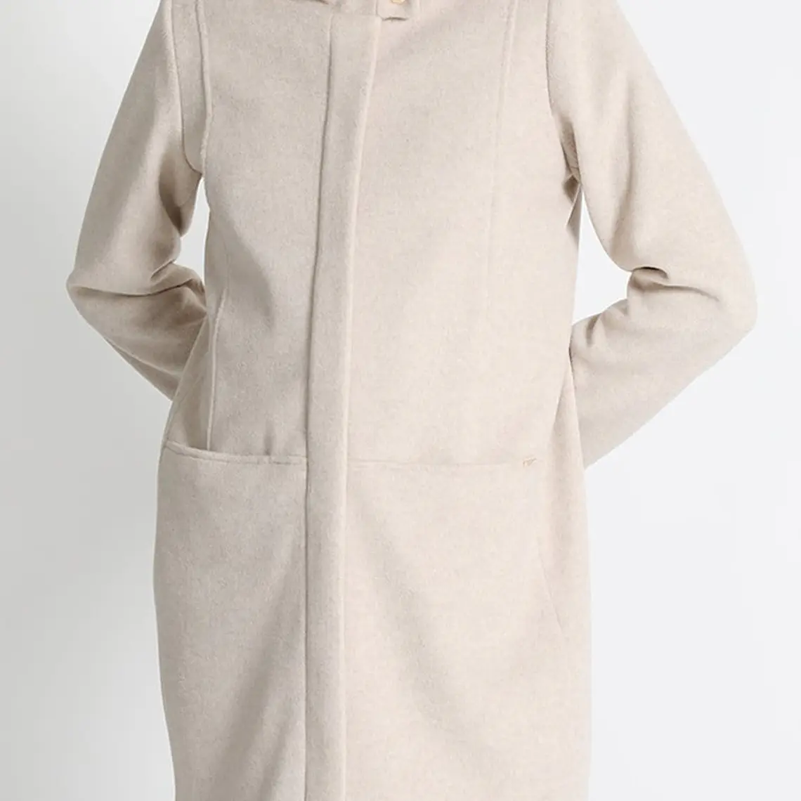 CHAQUETÓN SEMI RECTO MUFLÓN MELANGE BEIGE (TALLA 40) 1