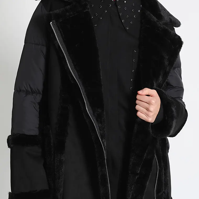 CHAQUETA AVIADOR MIX EFECTO GAMUZA Y PARKA NEGRO (TALLA S) 2