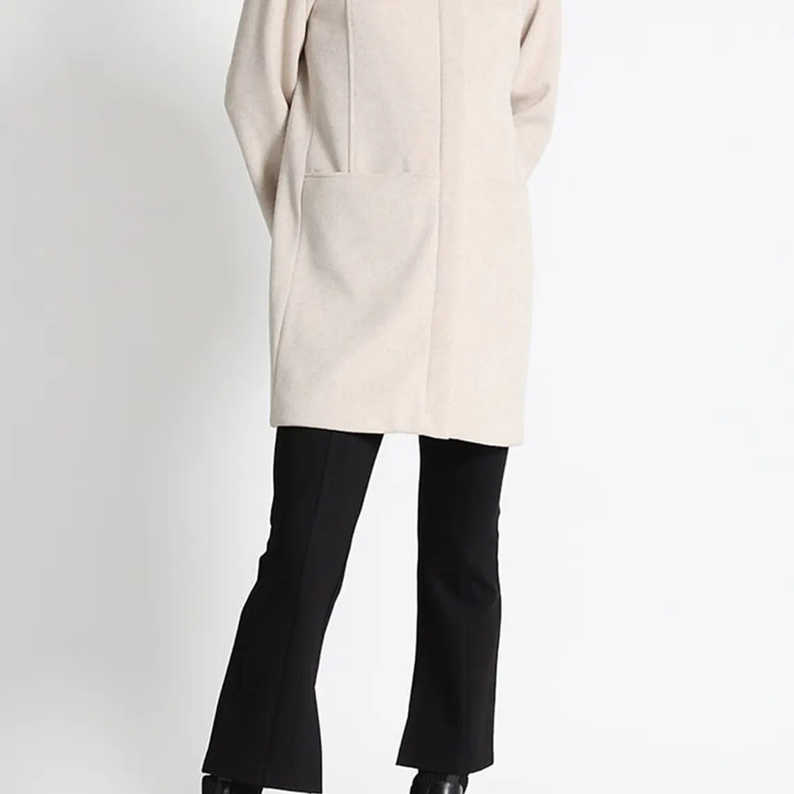 CHAQUETÓN SEMI RECTO MUFLÓN MELANGE BEIGE (TALLA 40) 2