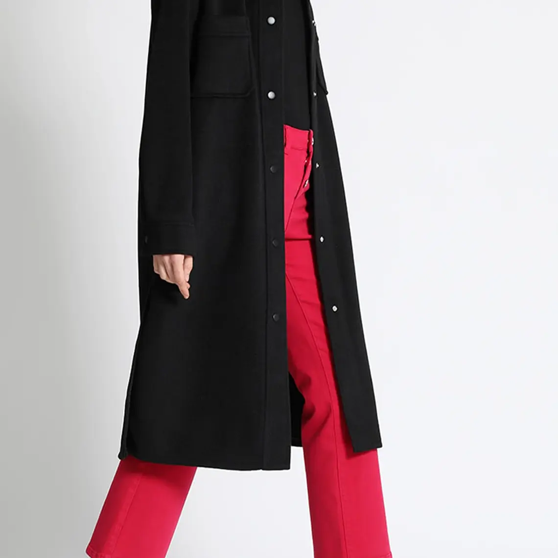 SOBRECAMISA RECTA Y LARGA MUFLÓN MELANGE NEGRO (TALLA L) 2