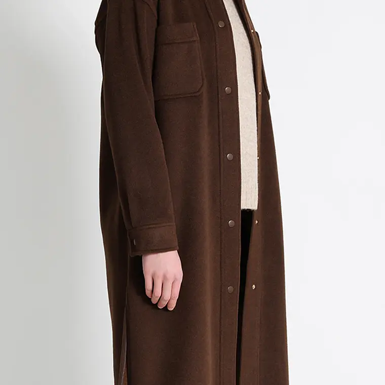 SOBRECAMISA RECTA Y LARGA  MUFLÓN MELANGE CHOCOLATE (TALLA L) 4