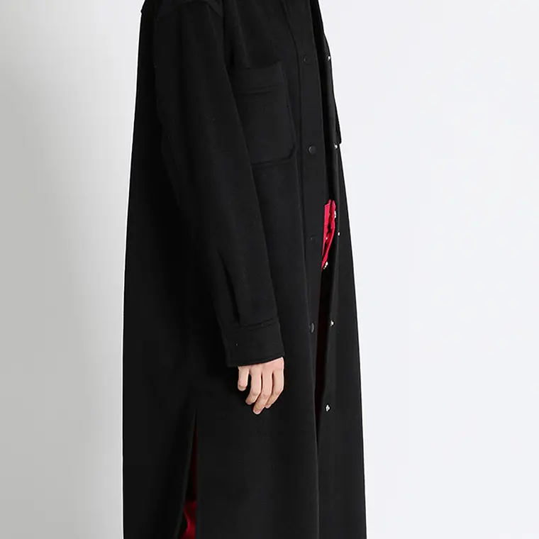 SOBRECAMISA RECTA Y LARGA MUFLÓN MELANGE NEGRO (TALLA L) 3