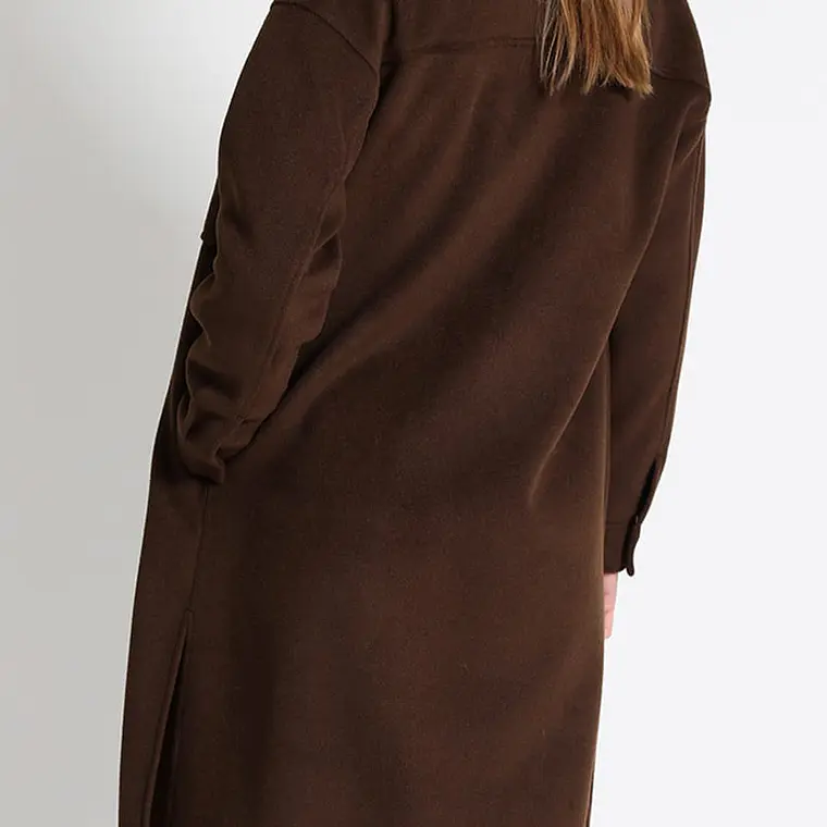 SOBRECAMISA RECTA Y LARGA  MUFLÓN MELANGE CHOCOLATE (TALLA L) 5