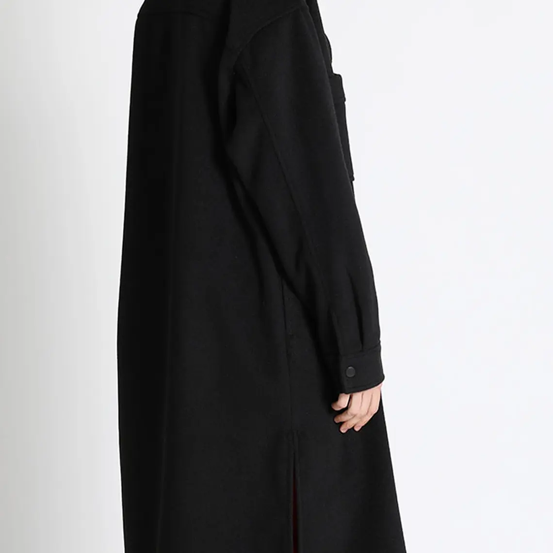 SOBRECAMISA RECTA Y LARGA MUFLÓN MELANGE NEGRO (TALLA L) 5