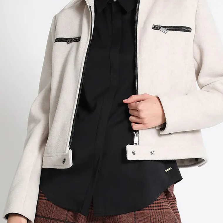 CHAQUETA CORTA MUFLÓN MELANGE BEIGE (TALLA M) 2