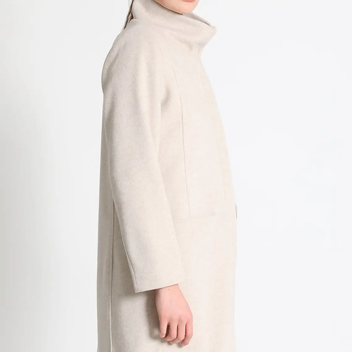 CHAQUETÓN SEMI RECTO MUFLÓN MELANGE BEIGE (TALLA 40) 5