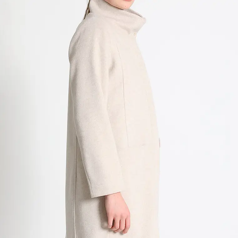 CHAQUETÓN SEMI RECTO MUFLÓN MELANGE BEIGE (TALLA 40) 5