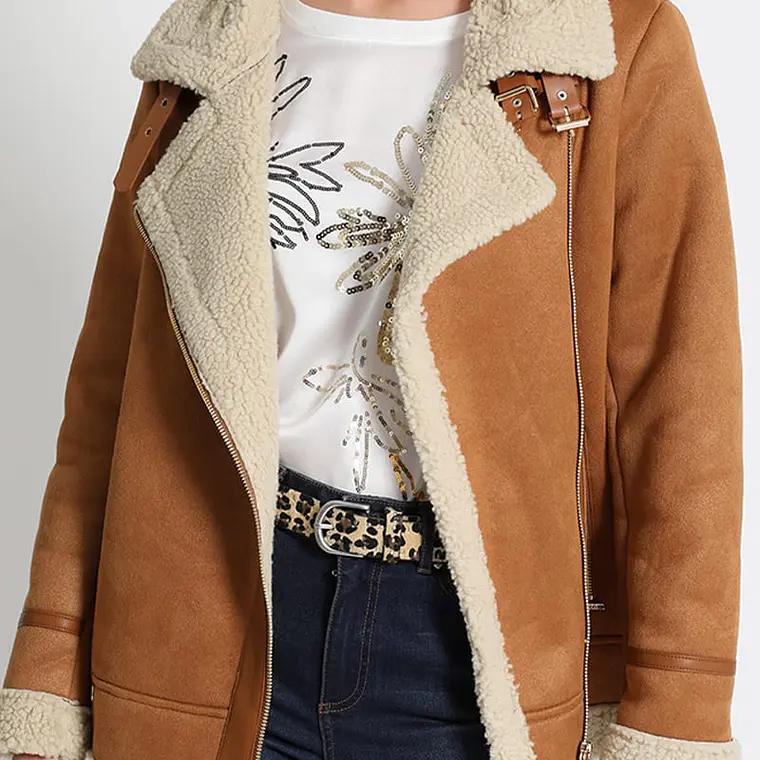 CHAQUETA AVIADOR DOBLE FAZ CAMEL CUELLO SPORT (TALLA L) 1