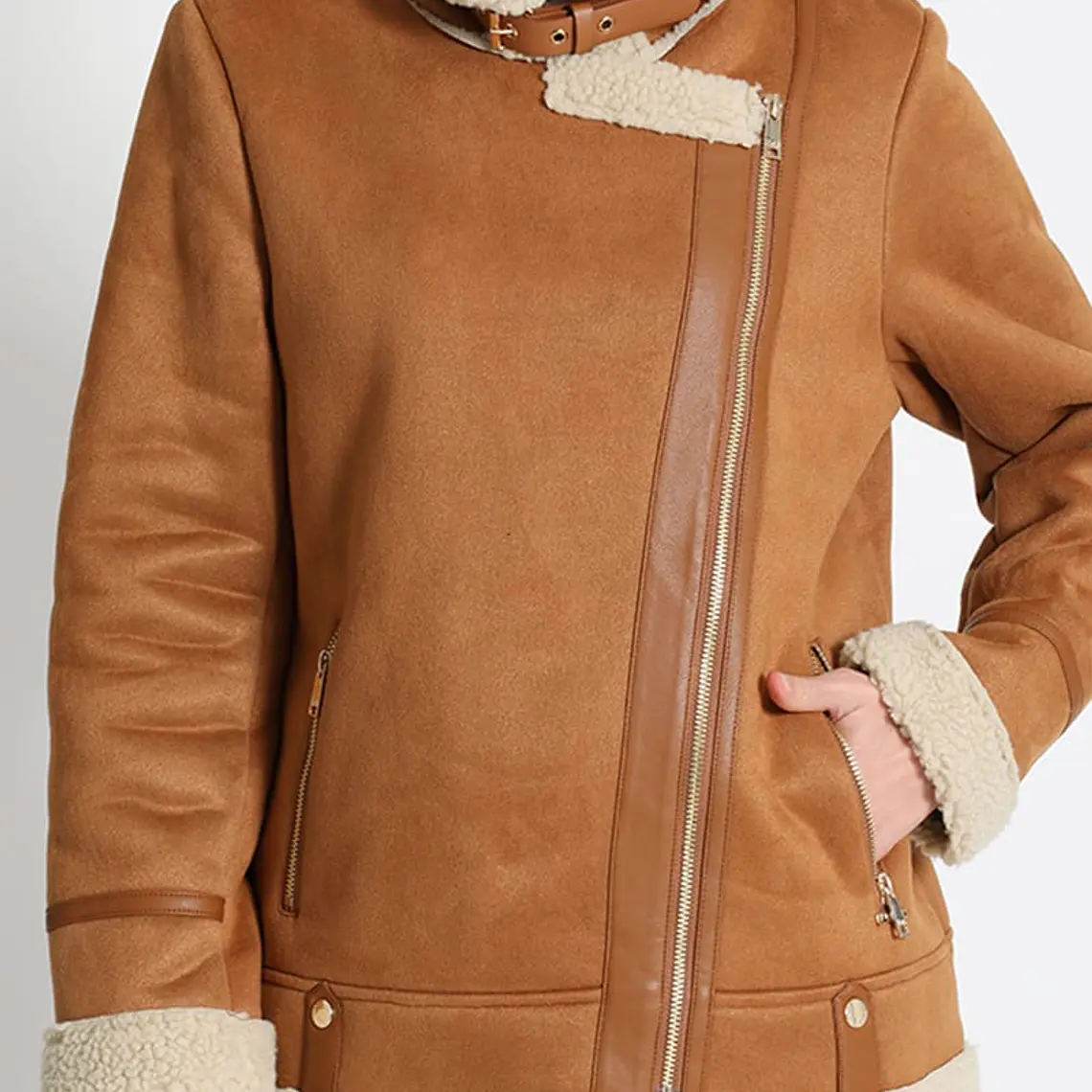 CHAQUETA AVIADOR DOBLE FAZ CAMEL CUELLO SPORT (TALLA L) 3