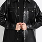 SOBRECAMISA RECTA REMACHES EFECTO CUERO NEGRO (TALLAS S y M) - Miniatura 2