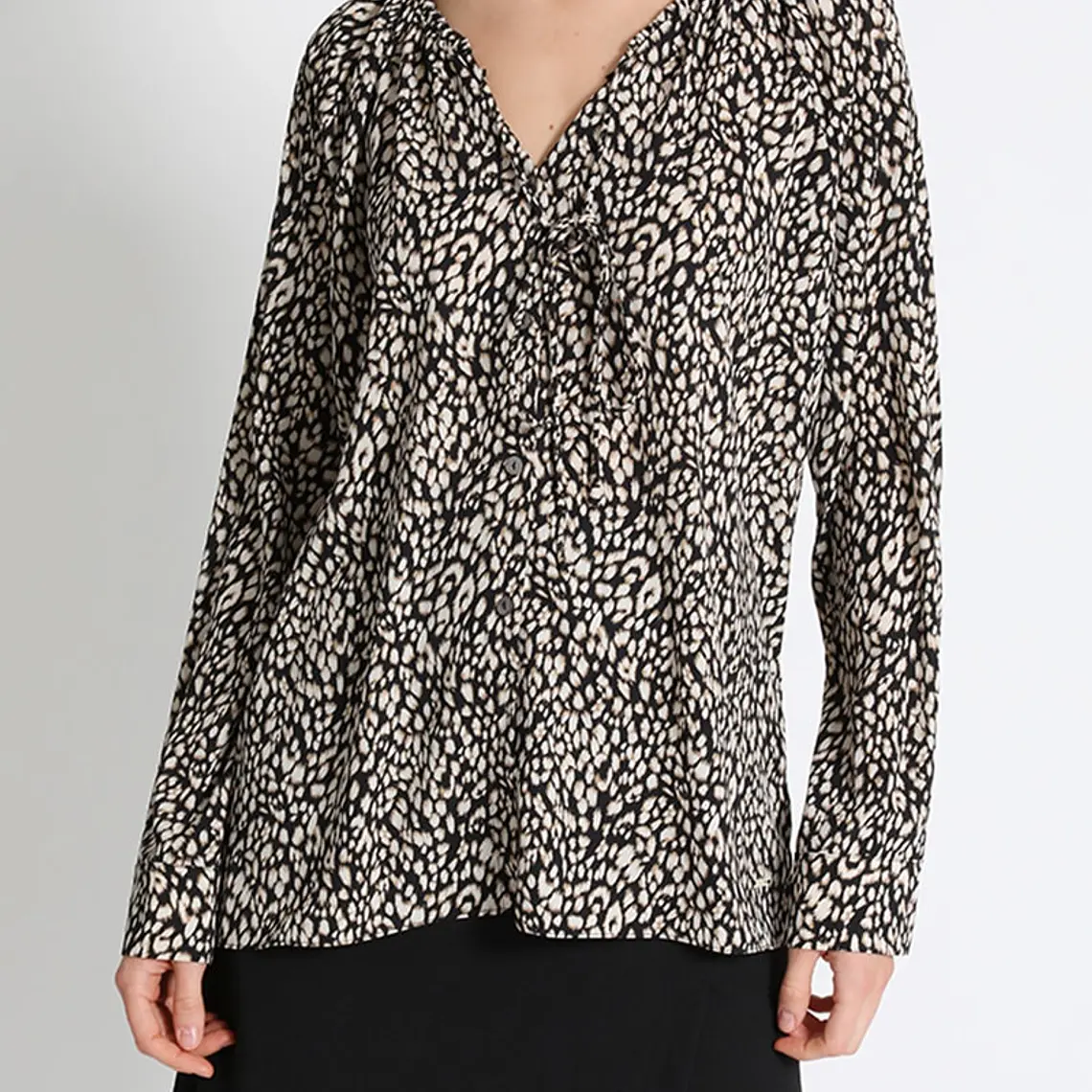 BLUSA ESTAMPADA  ESCOTE FRUNCES (TALLAS S a L) 1