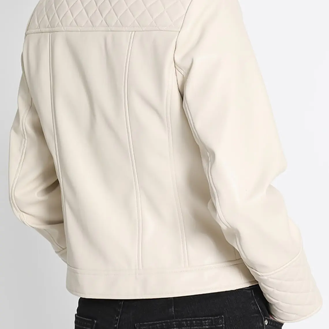 CHAQUETA EFECTO CUERO APLICACIÓN MATELASSE (TALLA L) 4