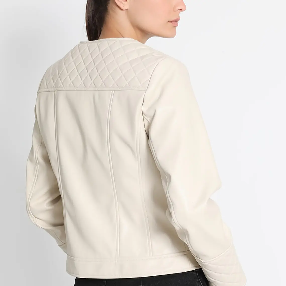 CHAQUETA EFECTO CUERO APLICACIÓN MATELASSE (TALLA L) 5