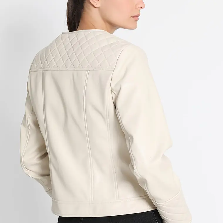 CHAQUETA EFECTO CUERO APLICACIÓN MATELASSE (TALLA L) 5