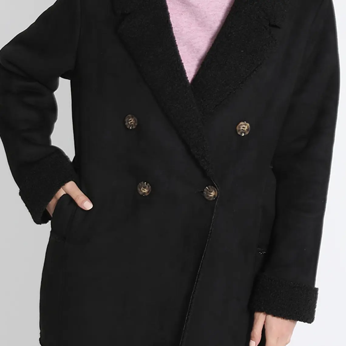 CHAQUETÓN RECTO TIPO GAMULAN EFECTO GAMUZA (TALLAS S a L) 1