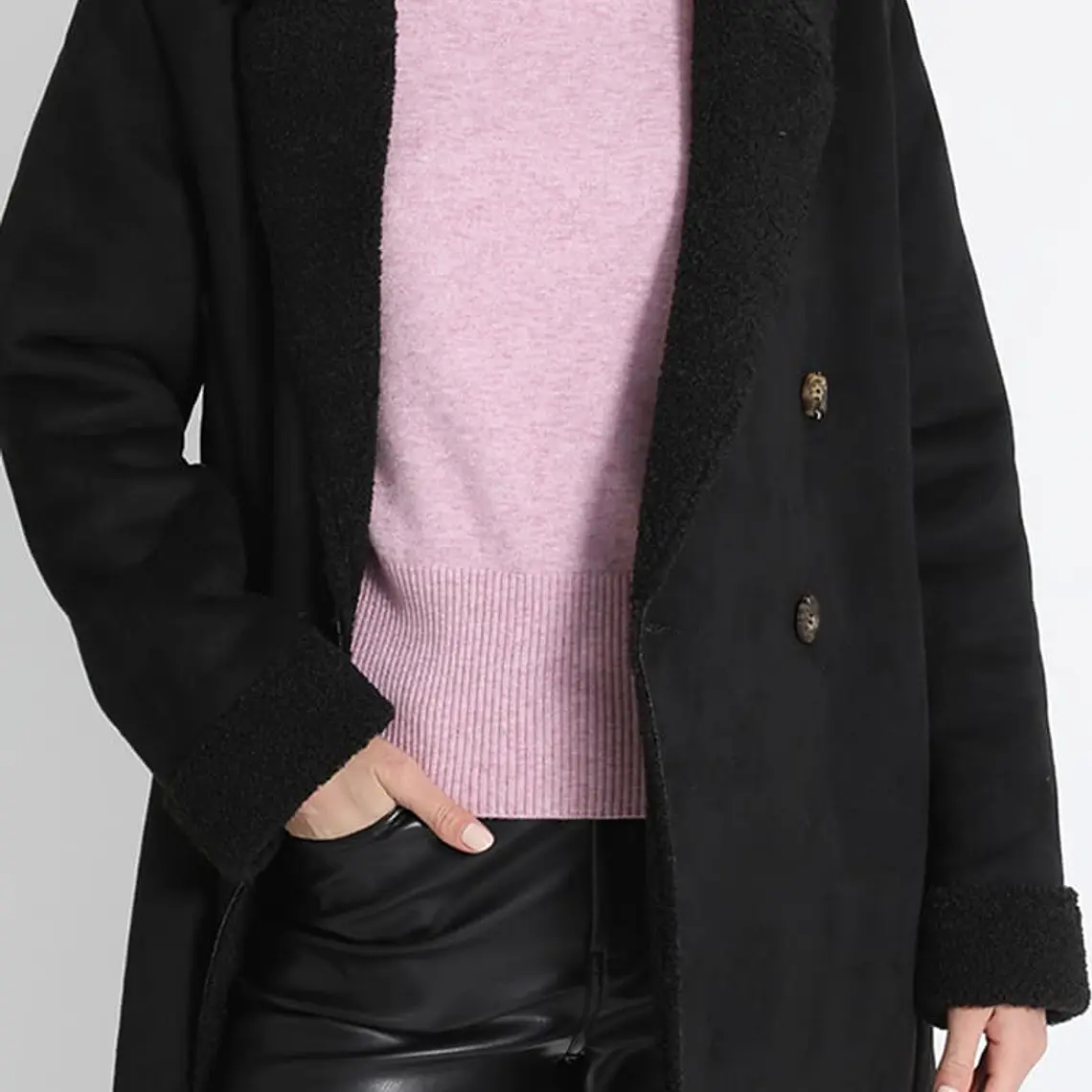 CHAQUETÓN RECTO TIPO GAMULAN EFECTO GAMUZA (TALLAS S a L) 2