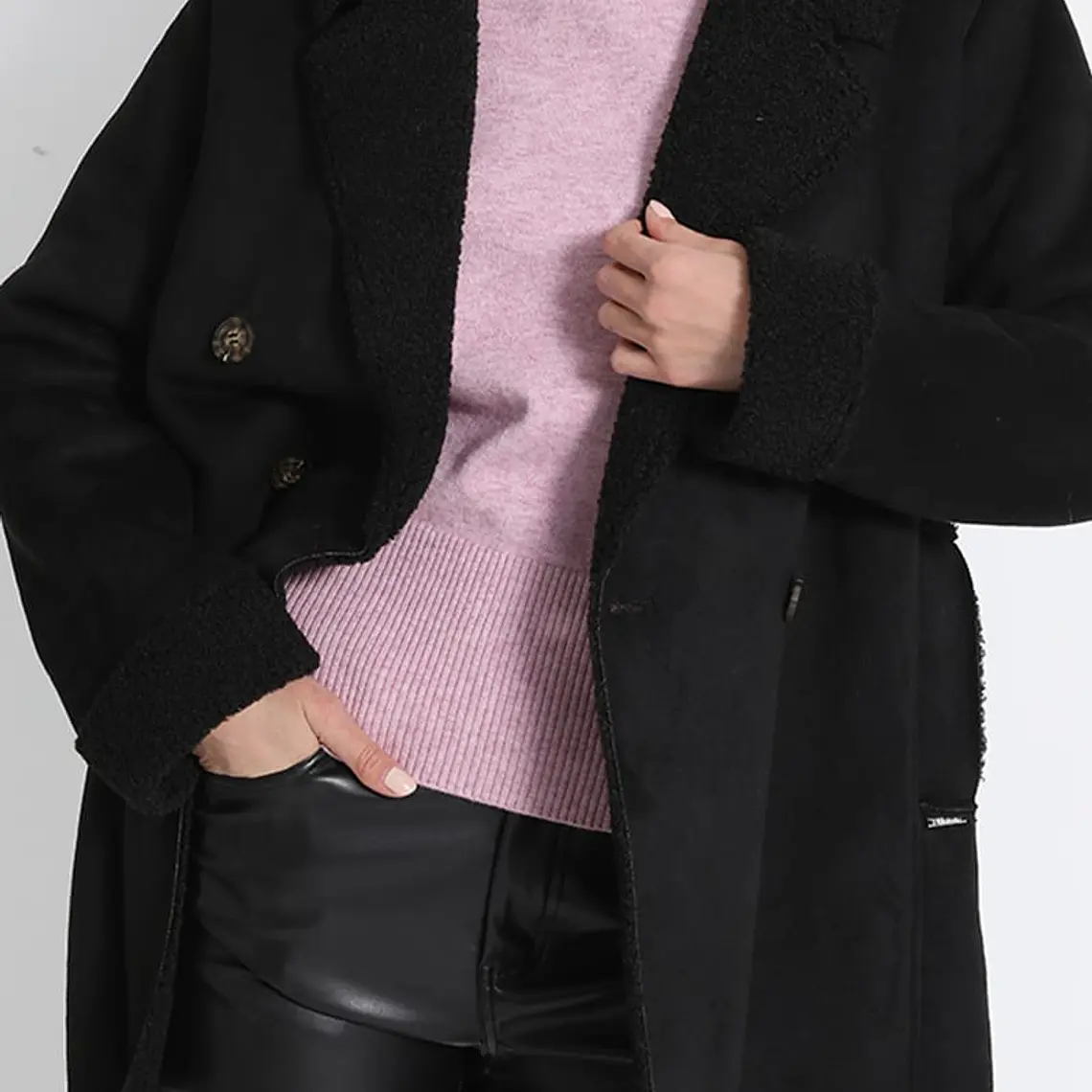 CHAQUETÓN RECTO TIPO GAMULAN EFECTO GAMUZA (TALLAS S a L) 4