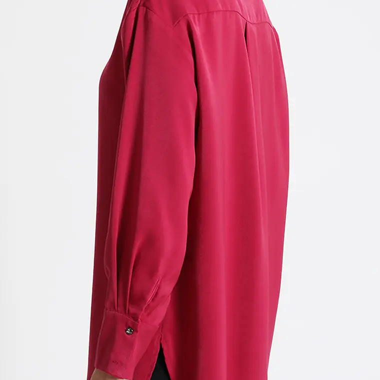 BLUSA CAMISERA SATÍN BOTÓN JOYA FRESA (TALLA M) 4